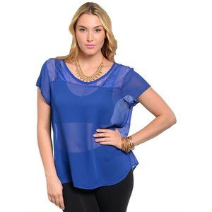 Blue Note Women's Sheer Top Lace-Back Scoop Neck PLUS SIZE 2XL NWOT